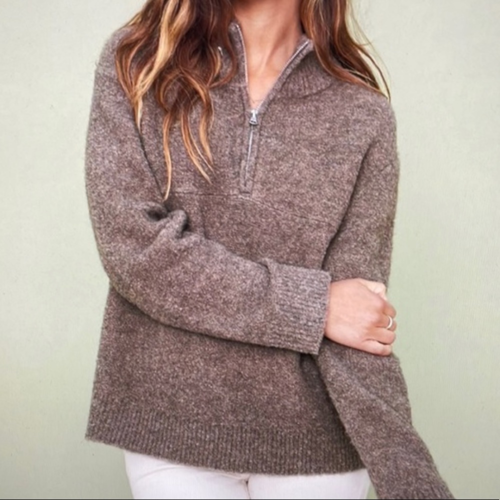 Jenni Kayne Half Zip Boucle Sweater